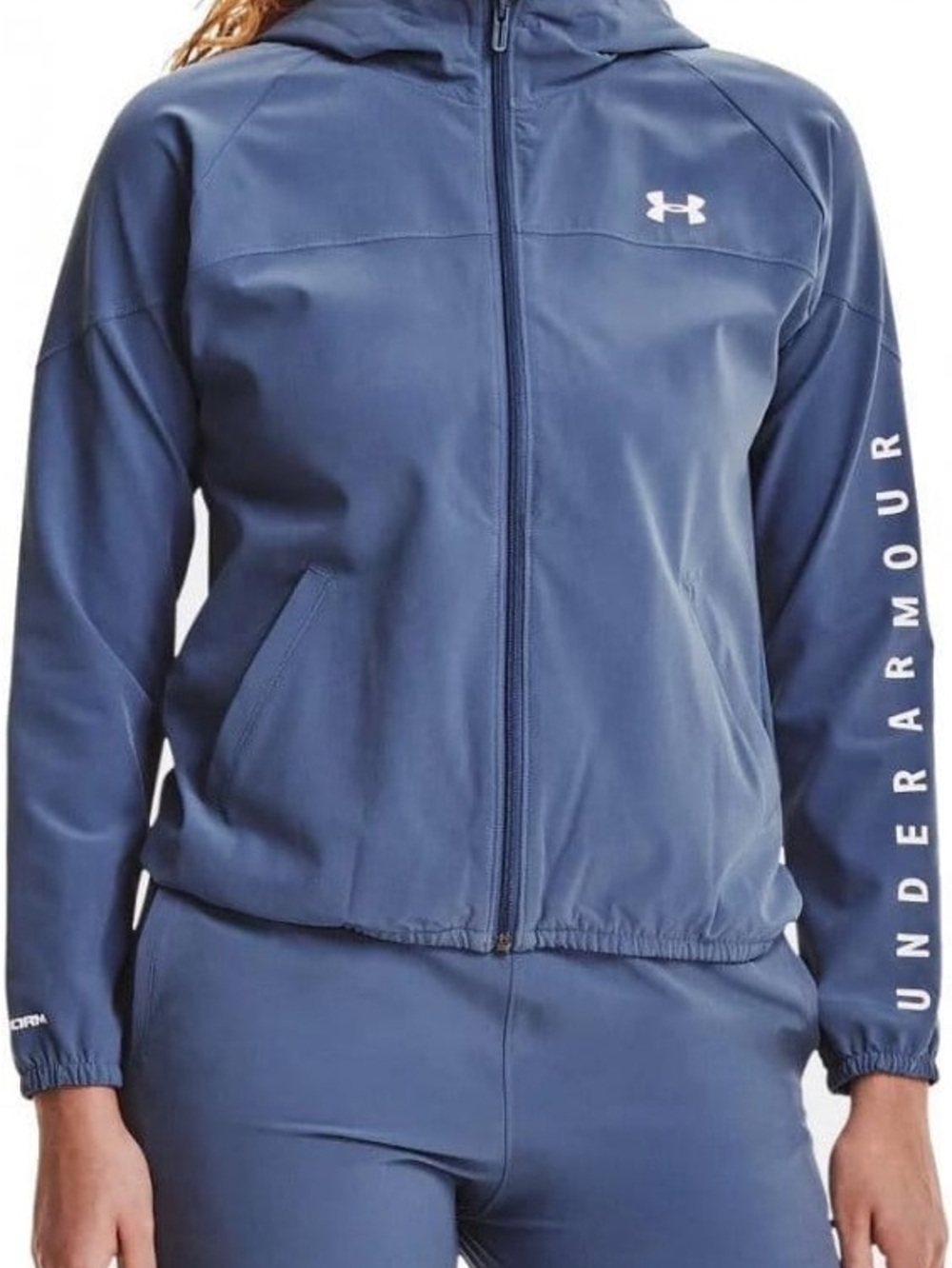 Under Armour Women's Blue Full-Zip Hooded Jacket Medium